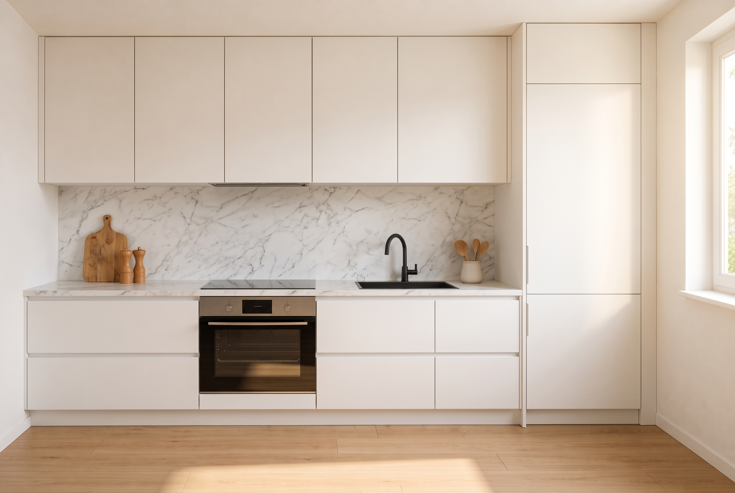 Cocina modelo Alba, toda blanca